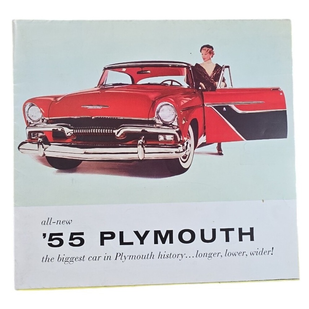 1955 Plymouth Car Brochure Vintage Original Print Advertisement